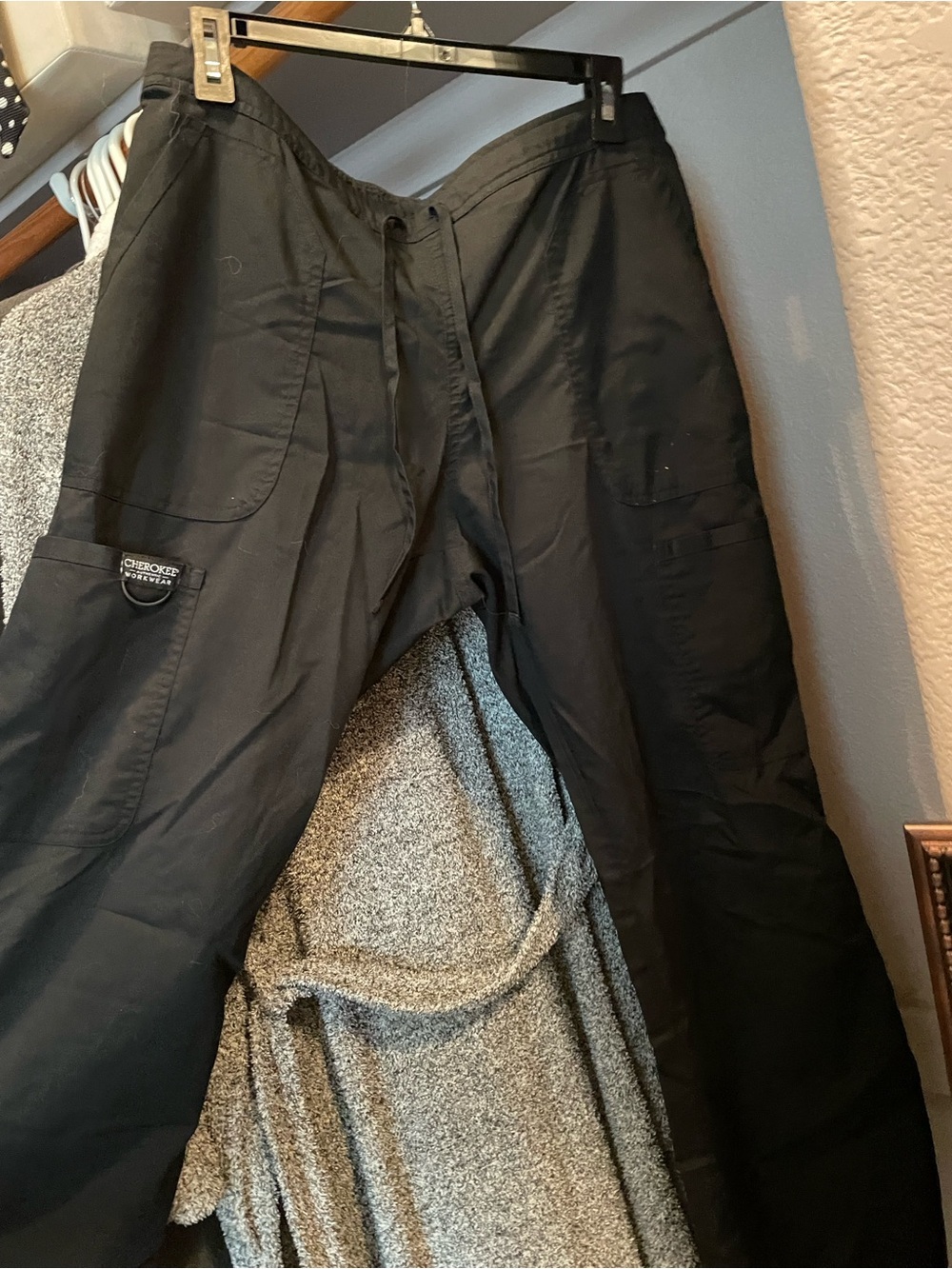 Cherokee Women's Black Scrub Pants with Drawstring Waist